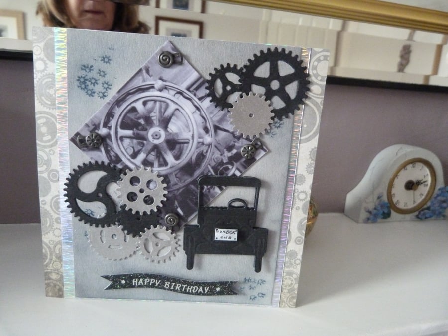 Mans Mechanical Car Lovers Birthday Card