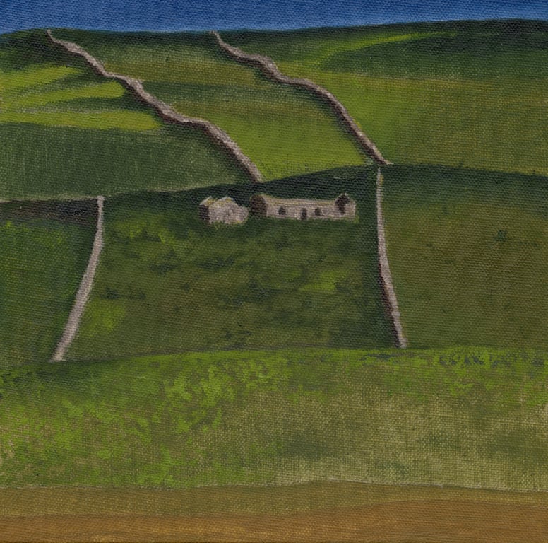 Donegal Hills 20x20cm Original Landscape Oil Painting Canvas Panel David Nicol