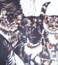 Lovely Black and white cat with her kittens cushion - Image 4