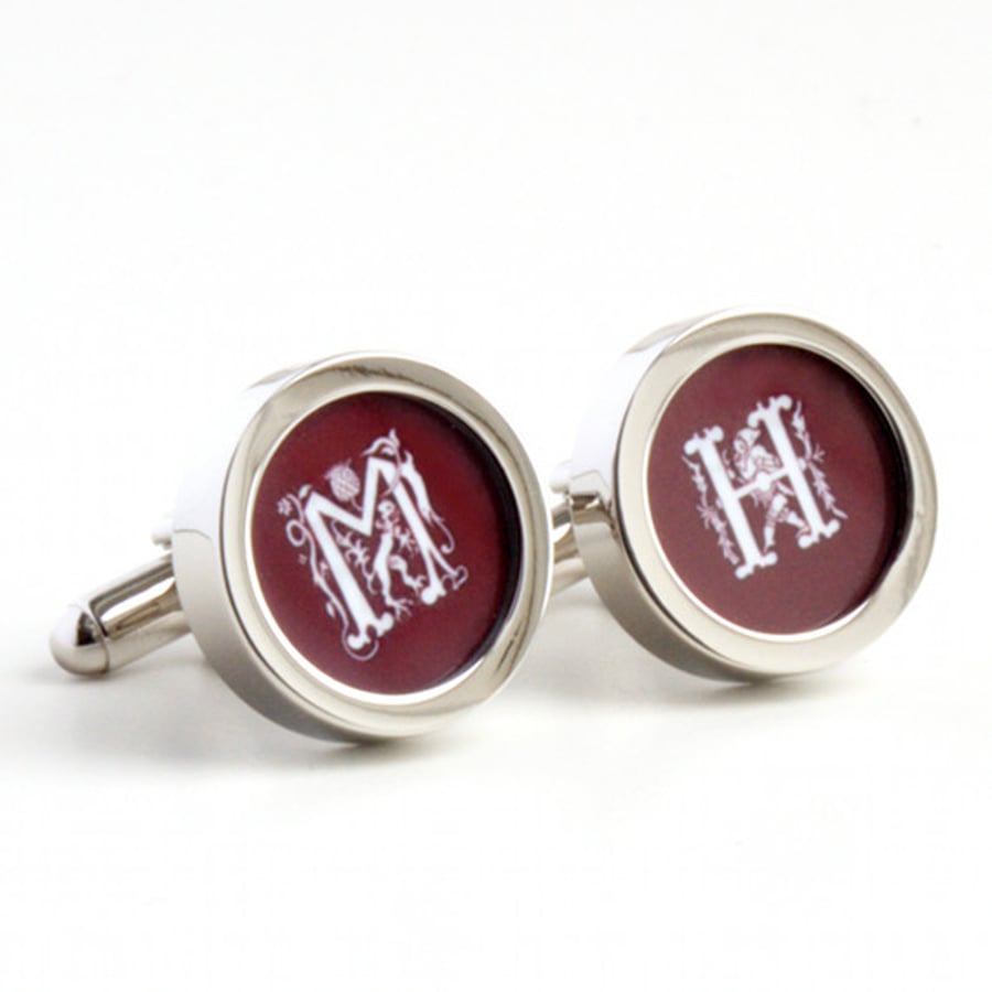 Monogram Cufflinks with Initials in Letters from the 16th Century