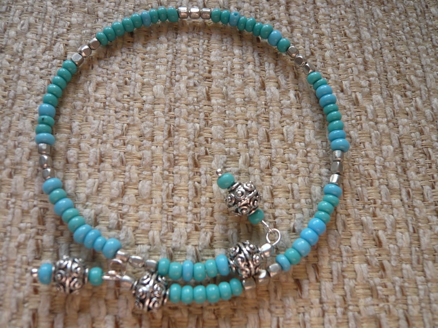 Aqua Bead Bracelet