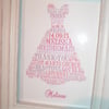 personalised bridesmaid canvas sheet beautiful gift 18th 21st
