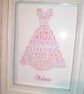 personalised bridesmaid canvas sheet beautiful gift 18th 21st