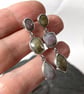 Sapphire and silver long dangly mismatched stud earrings - Image 6