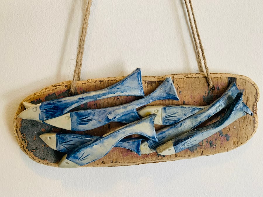 Handmade driftwood wall hanging coastal art