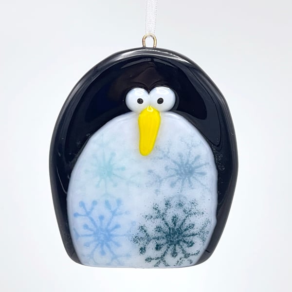 Fused Glass Penguin Decoration