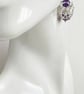 Sterling Silver Amethyst Ladies Dangle Drop Ornate Chainmaille Earrings - Image 10