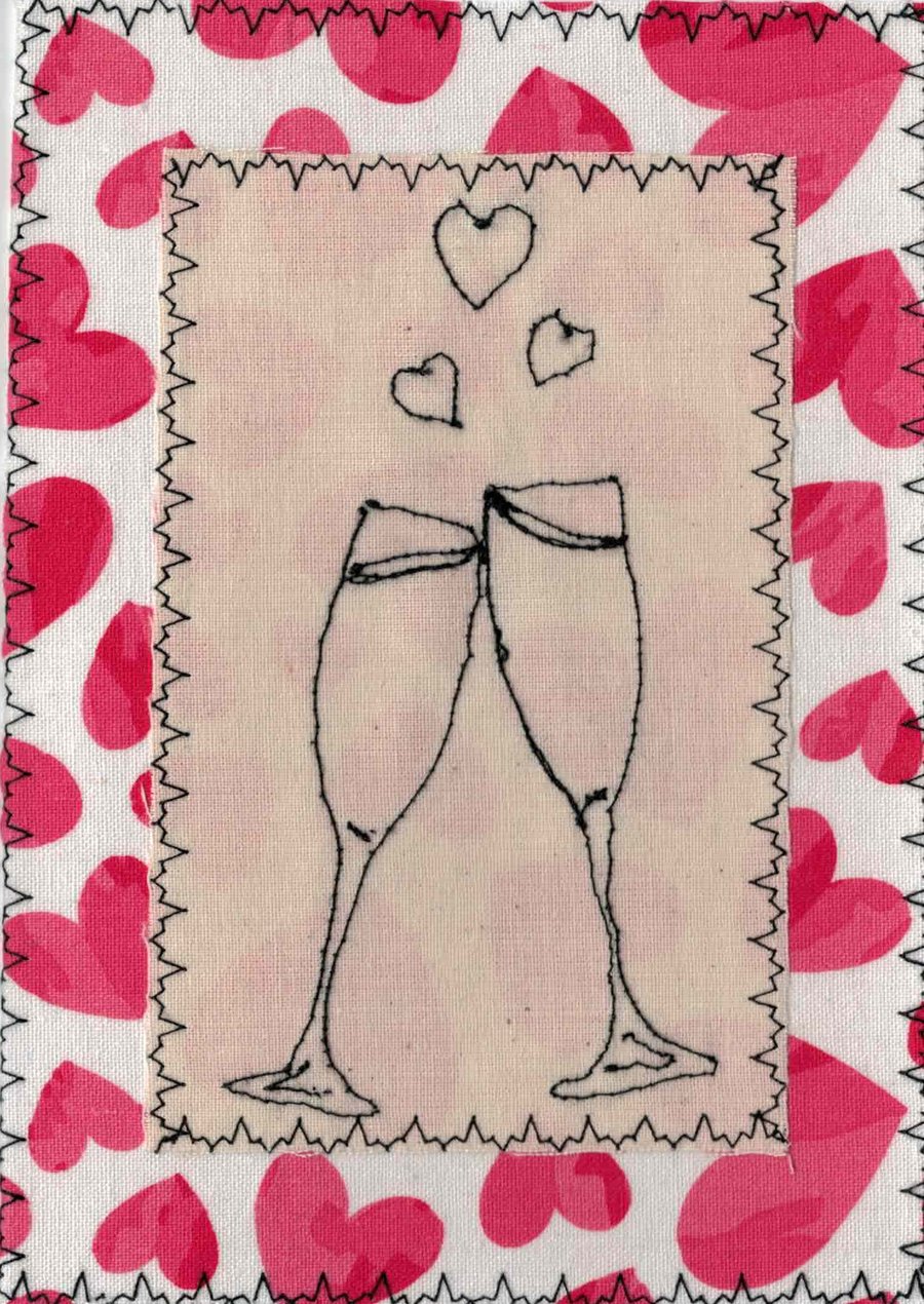 pink heart champaign glasses