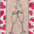 pink heart champaign glasses
