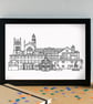 Wigan Skyline Art Print - Image 2