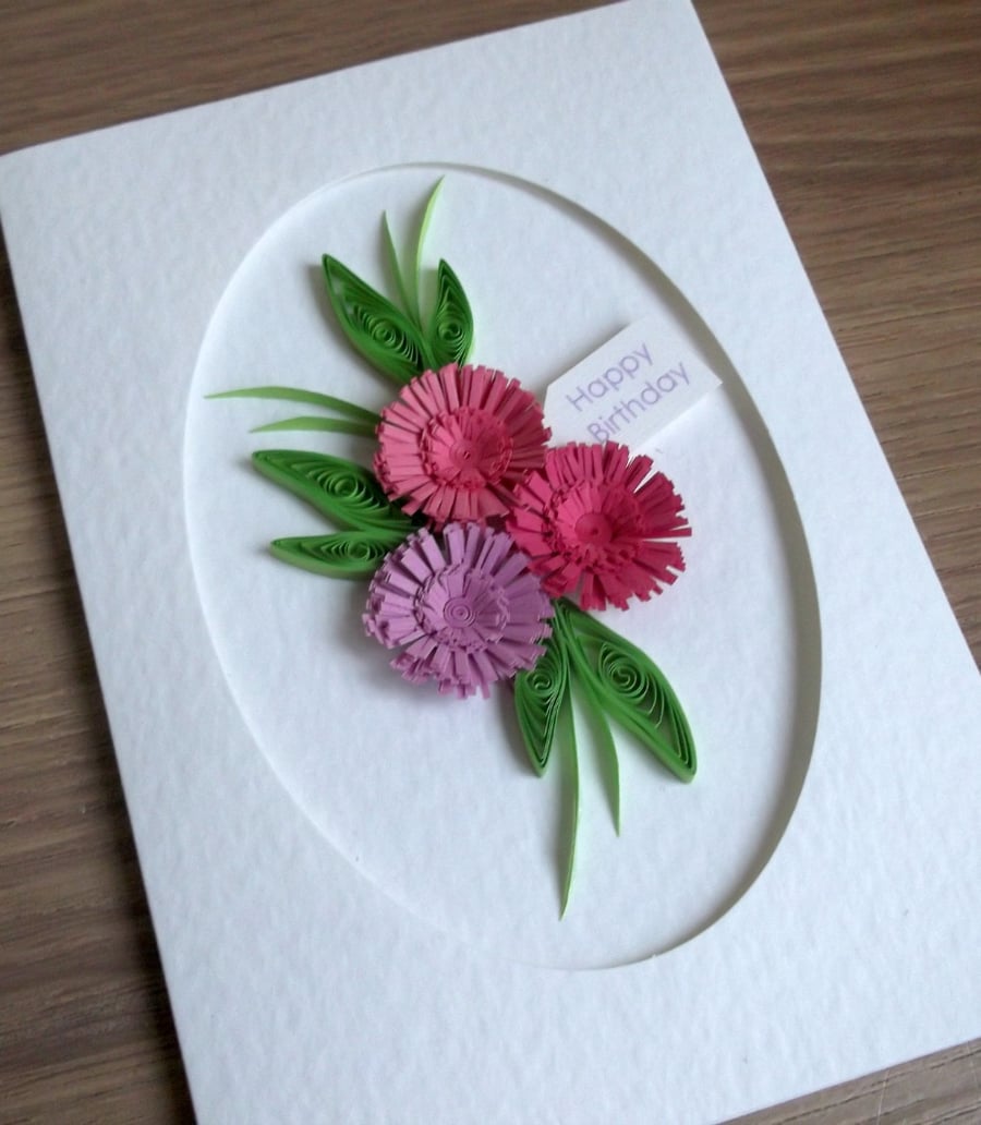 Birthday card, quilled