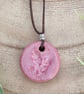 Pink Sprig Ceramic Pendant Necklace - Image 2