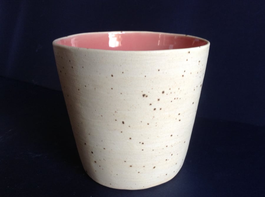 Pink ceramic tumbler