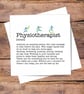 Physiotherapist Definition Personalised Card - Birthday, Thank you - Image 1
