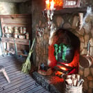 Haunted witch dollhouse OOAK 