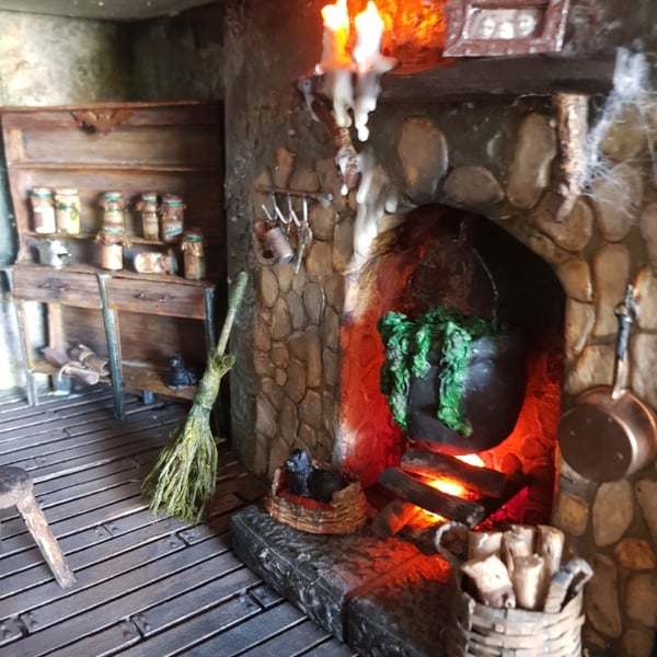 Haunted witch dollhouse OOAK 