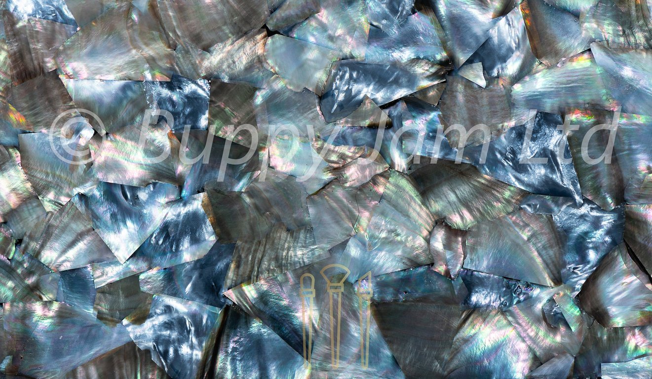 HM027 Mother of Pearl Real Shell Sheet Black Irregular, Authentic Shell Sheet.