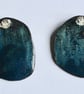 Blue Enamel Reversible Earrings - Image 5