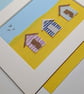 Beach Huts Collage Picture - 7x5 Mounted - Image 4