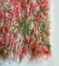 Hand dyed Helmbold mohair fur fabric "Bright Fearne" on 25mm Blush Pink - Image 2