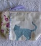 Cats and Roses Zipped Purse. Fully Lined with Gusset and Zip Pull. Ric Rac Trim - Image 1