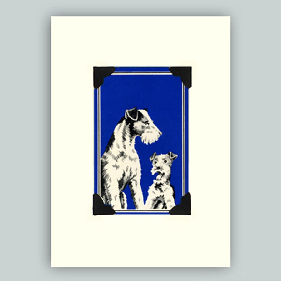 Fox Terrier and Puppy Greeting Card