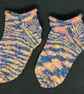 Hand knit short no rib no show socks multicoloured  - Image 1