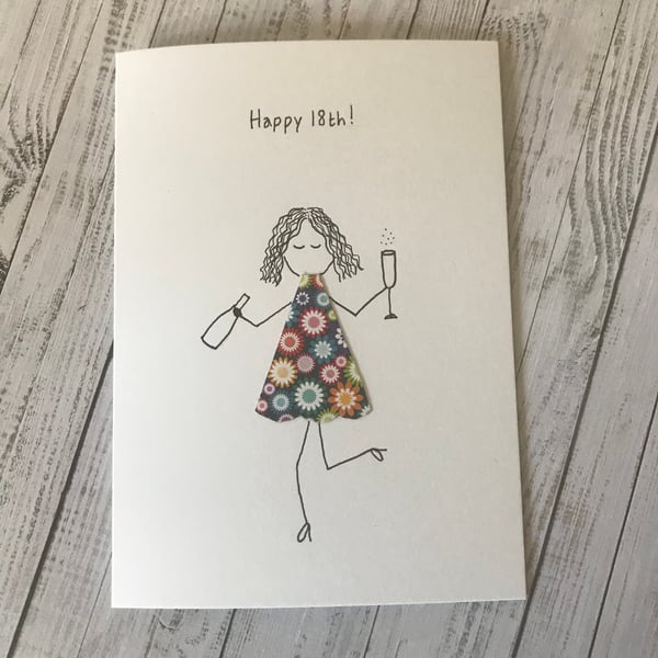 Happy 18th birthday card,  Personalised card