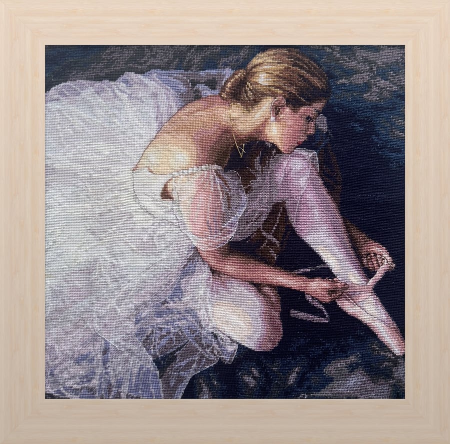 Beautiful Ballerina - Hand-Stitched Embroidery Art 
