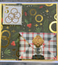 Five gold rings card with envelope for a gift card or money. 