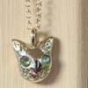 siver cat pendant