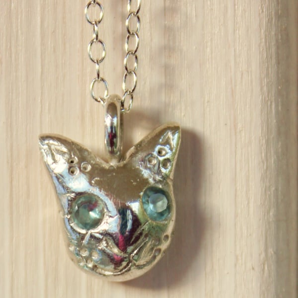 siver cat pendant
