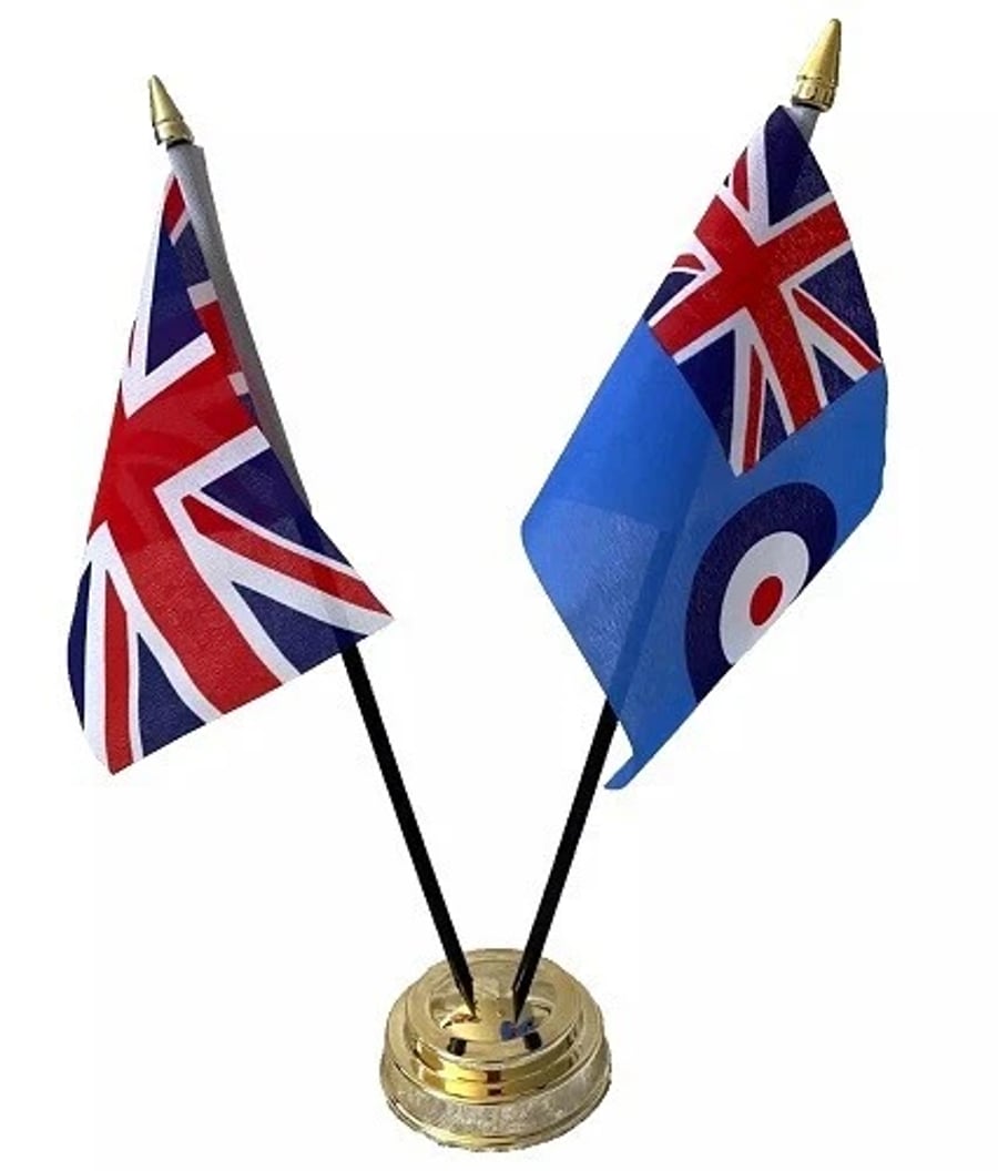 RAF Blue Ensign & Union Jack Friendship 2 Flag 12" Table Display