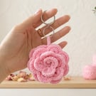 Handmade Crochet Flower Keyring 