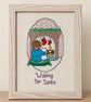 Waiting for Santa – Handmade Framed Christmas Cross Stitch - Image 1
