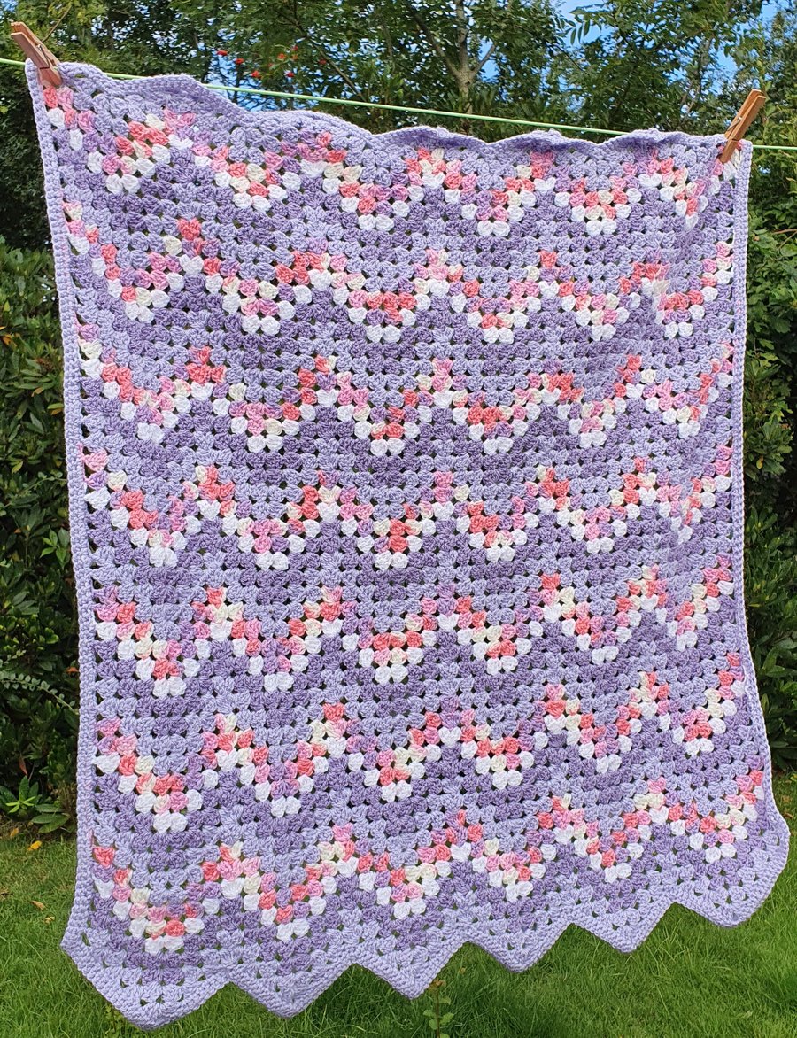 Crochet Lilac Baby Blanket