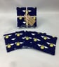 Bee coasters set of 4, bumble bee fabric coasters, Handmade - Image 1