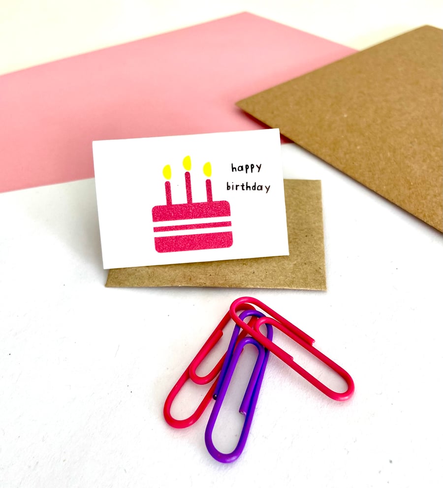 Tiny Birthday Cake Card