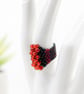 Handmade Beaded Statement Ring In Pink and Purple, Size P - Image 3
