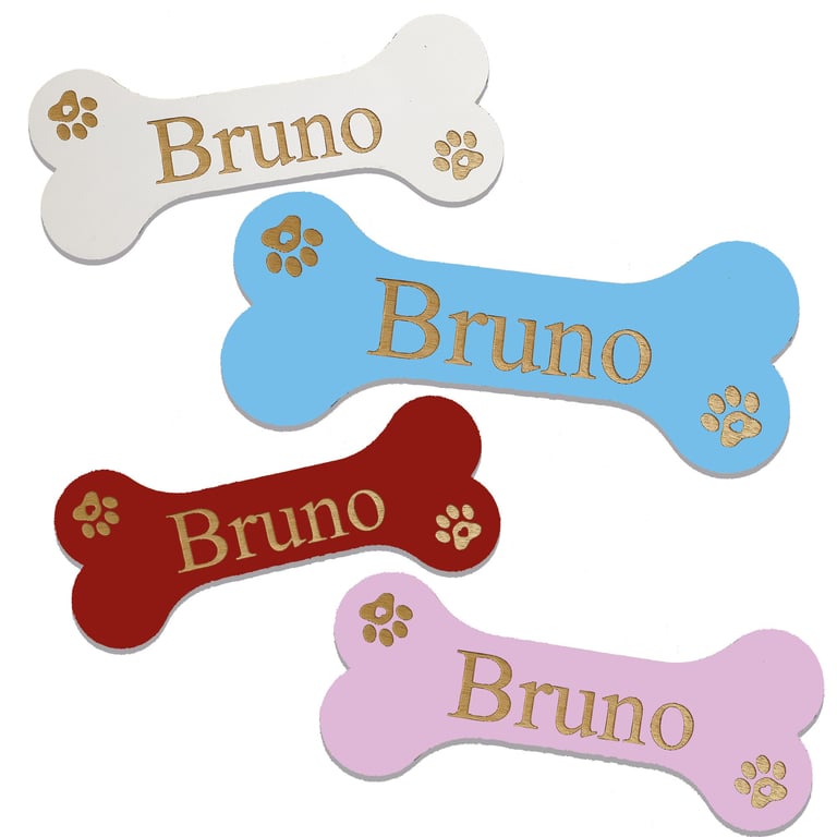 Dog Name Personalised Dog Sign Wooden Bone Shaped Sign Dog Bone Plaque Dog Bed