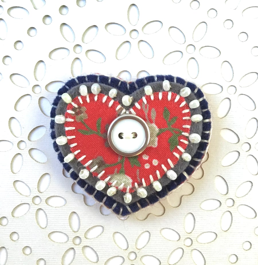 Mini Heart Brooch