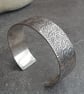 Sterling silver cuff bangle, Spiral pattern, Gift for beach lover - Image 1