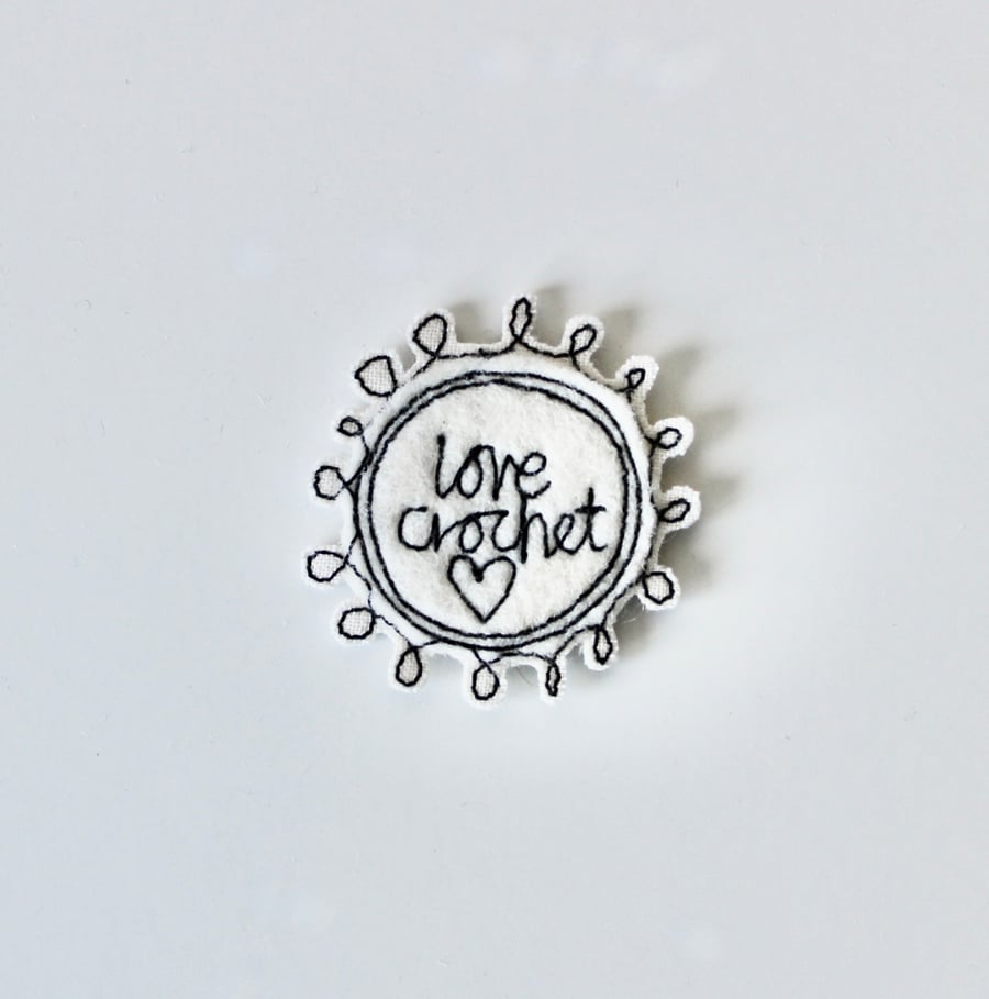 'Love Crochet' Handmade Magnet