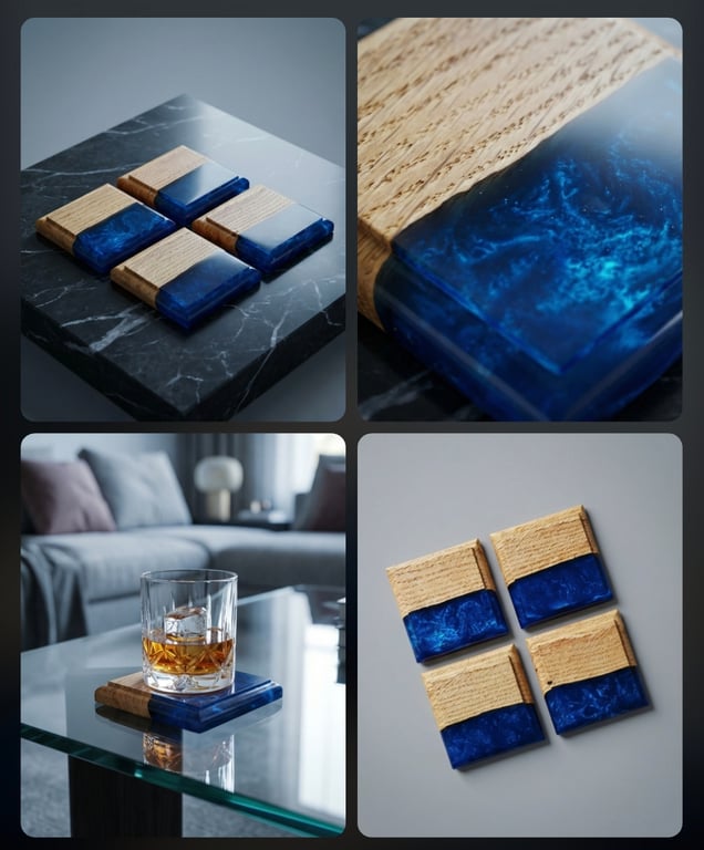 Beautiful unique wood and resin coasters 
