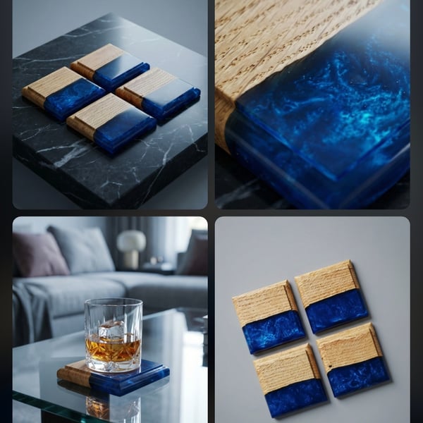 Beautiful unique wood and resin coasters 