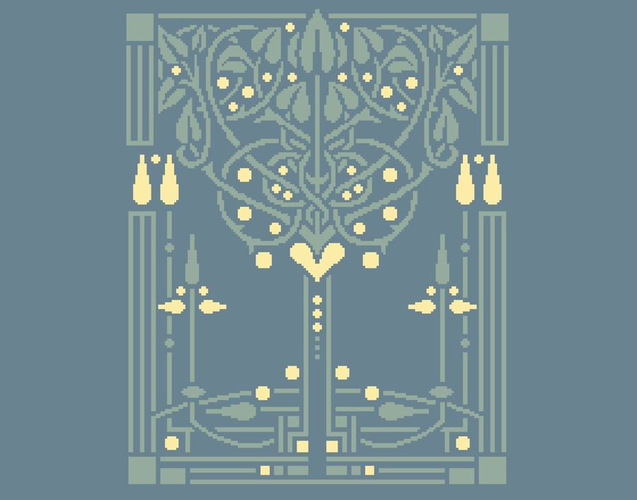 254 - Art Deco Celtic Tree Cross Stitch Pattern: 1920s Style (PDF Counted Chart)