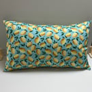 Rectangle Cushion in a lemon print cotton fabric - Home Decor