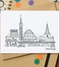 Stevenage Skyline Greetings Card