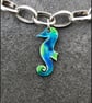 Silver Charm Bracelet, enamel bracelet, sea charm bracelet, enamel, aquamarine - Image 2