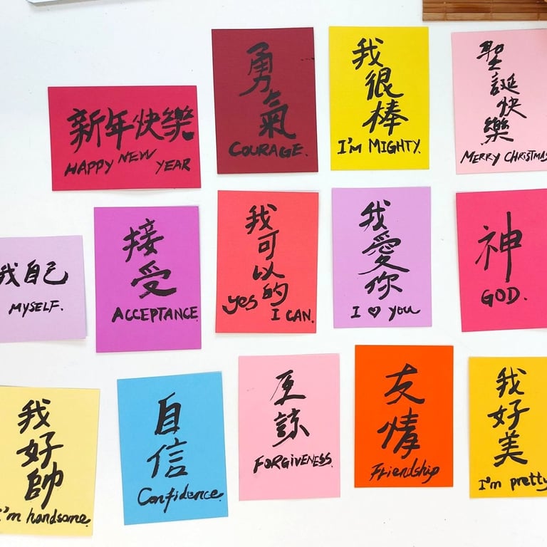 Handwritten Positive Message Mini Cards Set of 10 Mindful Calligraphy Note